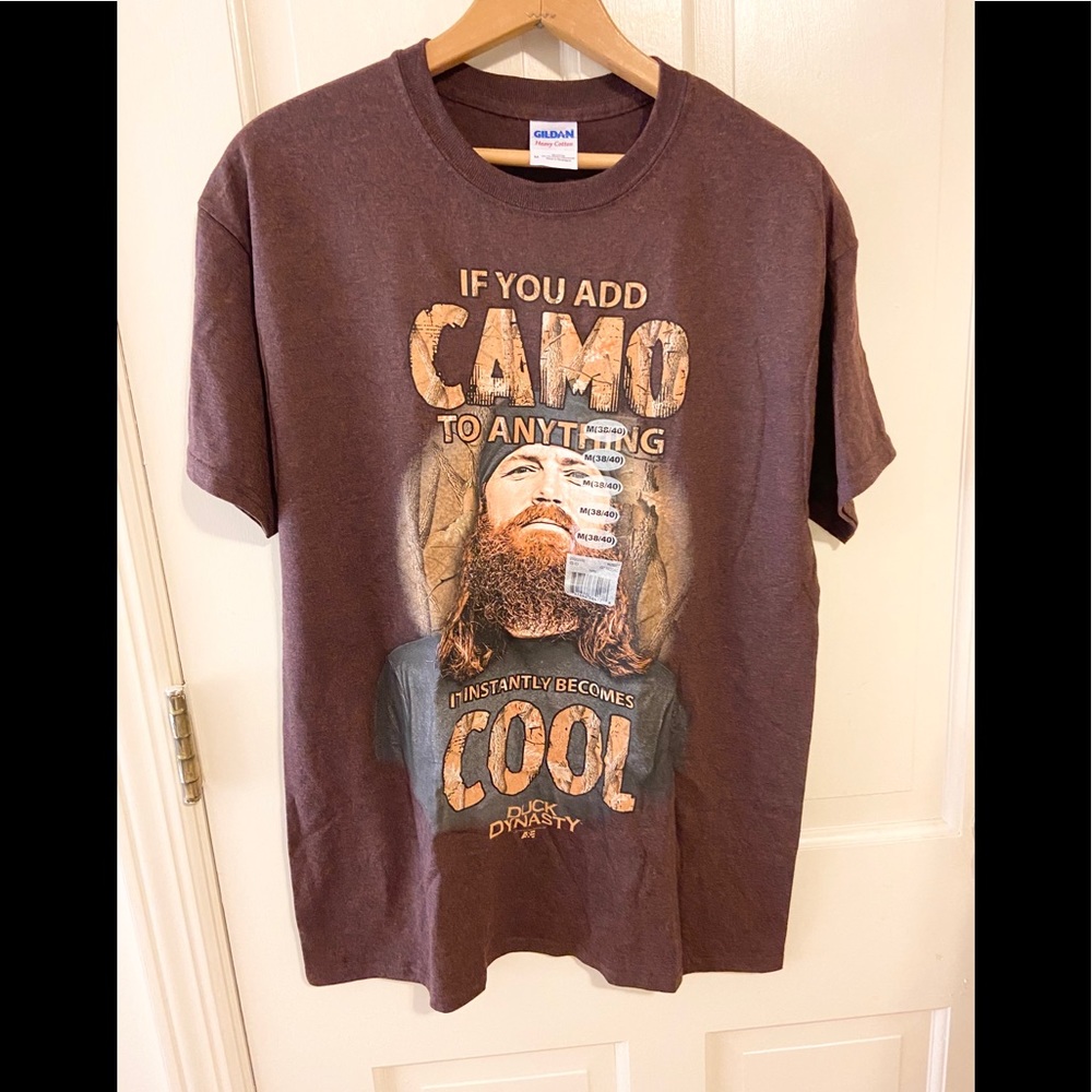 🌸 NWT duck dynasty camo jase brown graphic Tshirt